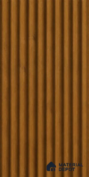 Oak Wood Ocre 10 ft x 0.85 ft (3060x260 mm) Prism Design Interior & Exterior Wall & Ceiling Panel - 21 mm | Suitable for Balcony, Facade & Open Area | Width is Subjected to 5% Variation