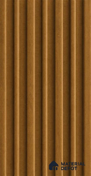 Oak Wood Ocre 10 ft x 0.89 ft (3060x270 mm) Stripes Design Interior & Exterior Wall & Ceiling Panel - 20 mm | Suitable for Balcony, Facade & Open Area | Width is Subjected to 5% Variation