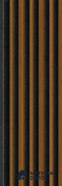 Oak Wood Ocre 10 ft x 0.89 ft (3060x270 mm) Stripes Dual Tone Design Interior & Exterior Wall & Ceiling Panel - 20 mm | Suitable for Balcony, Facade & Open Area | Width is Subjected to 5% Variation