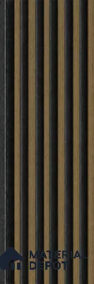 Spiced Walnut 10 ft x 0.89 ft (3060x270 mm) Stripes Dual Tone Design Interior & Exterior Wall & Ceiling Panel - 20 mm | Suitable for Balcony, Facade & Open Area | Width is Subjected to 5% Variation