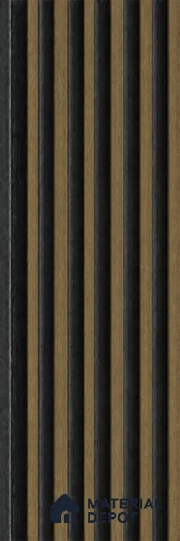 Spiced Walnut 10 ft x 0.89 ft (3060x270 mm) Stripes Dual Tone Design Interior & Exterior Wall & Ceiling Panel - 20 mm | Suitable for Balcony, Facade & Open Area | Width is Subjected to 5% Variation