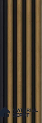Spiced Walnut 10 ft x 0.7 ft (3060x215 mm) Dome Dual Black Design Interior & Exterior Wall & Ceiling Panel - 20 mm | Suitable for Balcony, Facade & Open Area | Width is Subjected to 5% Variation