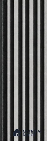 Armani Grey 10 ft x 0.89 ft (3060x270 mm) Stripes Dual Tone Design Interior & Exterior Wall & Ceiling Panel - 20 mm | Suitable for Balcony, Facade & Open Area | Width is Subjected to 5% Variation