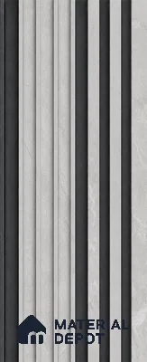 Armani Grey 10 ft x 0.89 ft (3060x270 mm) Unic Dual Tone Design Interior & Exterior Wall & Ceiling Panel - 15 mm | Suitable for Balcony, Facade & Open Area | Width is Subjected to 5% Variation
