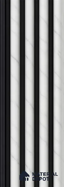 Royal Statuario 10 ft x 0.7 ft (3060x215 mm) Dome Dual Black Design Interior & Exterior Wall & Ceiling Panel - 20 mm | Suitable for Balcony, Facade & Open Area | Width is Subjected to 5% Variation
