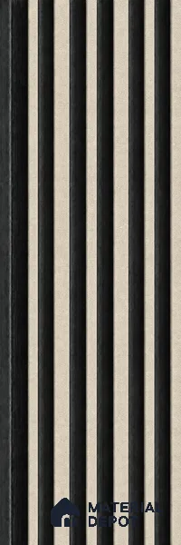 Linen Ivory 10 ft x 0.89 ft (3060x270 mm) Stripes Dual Tone Design Interior & Exterior Wall & Ceiling Panel - 20 mm | Suitable for Balcony, Facade & Open Area | Width is Subjected to 5% Variation