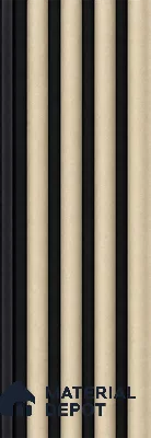 Linen Ivory 10 ft x 0.7 ft (3060x215 mm) Dome Dual Black Design Interior & Exterior Wall & Ceiling Panel - 20 mm | Suitable for Balcony, Facade & Open Area | Width is Subjected to 5% Variation
