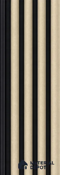 Linen Ivory 10 ft x 0.7 ft (3060x215 mm) Dome Dual Black Design Interior & Exterior Wall & Ceiling Panel - 20 mm | Suitable for Balcony, Facade & Open Area | Width is Subjected to 5% Variation