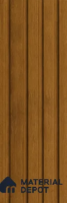 Oak Wood Ocre 10 ft x 0.86 ft (3060x265 mm) Louvers Design Interior & Exterior Wall & Ceiling Panel - 14 mm | Suitable for Balcony, Facade & Open Area | Width is Subjected to 5% Variation