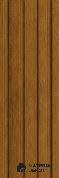 Oak Wood Ocre 10 ft x 0.86 ft (3060x265 mm) Louvers Design Interior & Exterior Wall & Ceiling Panel - 14 mm | Suitable for Balcony, Facade & Open Area | Width is Subjected to 5% Variation