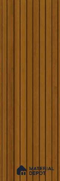Oak Wood Ocre 10 ft x 8.2 inch Vertica Design Interior & Exterior Wall & Ceiling Panel - 20 mm | Suitable for Balcony, Facade & Open Area | Width is Subjected to 5% Variation