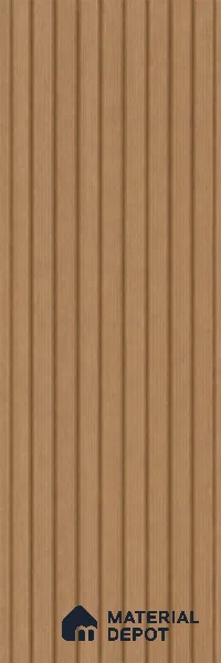 Beech Wood 10 ft x 8.2 inch Vertica Design Interior & Exterior Wall & Ceiling Panel - 20 mm | Suitable for Balcony, Facade & Open Area | Width is Subjected to 5% Variation