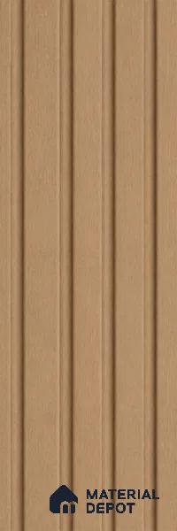Beech Wood 10 ft x 0.86 ft (3060x265 mm) Louvers Design Interior & Exterior Wall & Ceiling Panel - 14 mm | Suitable for Balcony, Facade & Open Area | Width is Subjected to 5% Variation