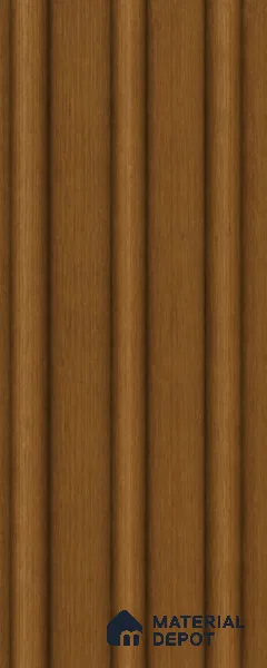 Oak Wood Ocre 10 ft x 0.6 ft (3060x180 mm) Arch Design Interior & Exterior Wall & Ceiling Panel - 17 mm | Suitable for Balcony, Facade & Open Area | Width is Subjected to 5% Variation