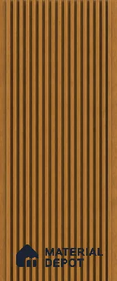 Oak Wood Ocre 10 ft x 0.68 ft (3060x208 mm) Curve Design Interior & Exterior Wall & Ceiling Panel - 10 mm | Suitable for Balcony, Facade & Open Area | Width is Subjected to 5% Variation