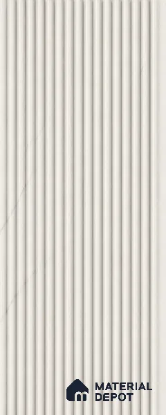 Statuario 10 ft x 0.68 ft (3060x208 mm) Curve Design Interior & Exterior Wall & Ceiling Panel - 10 mm | Suitable for Balcony, Facade & Open Area | Width is Subjected to 5% Variation