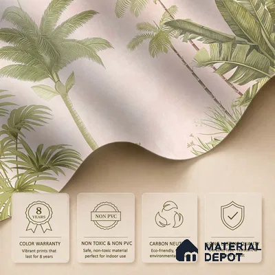 A Jungle Village, Nature Theme Wallpaper, Customised Sukoon Series Canvas Nature Design (Customised Size Wallpaper)