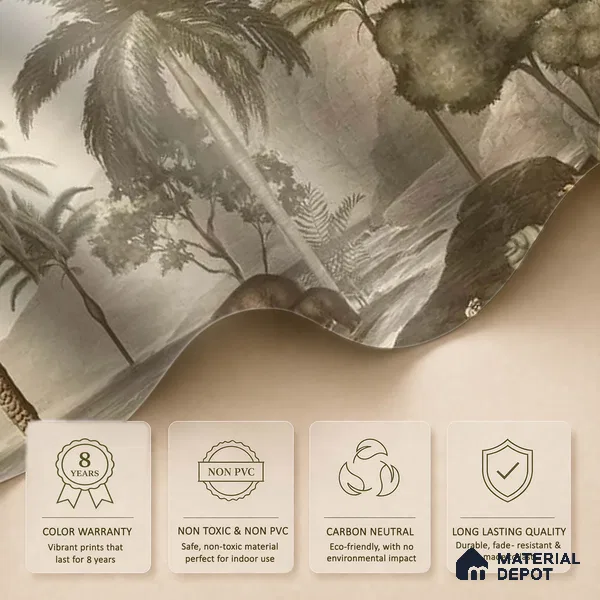 Anandvan Jungle Theme Customised Wallpaper, Sepia Sukoon Series Handmade Nature Design (Customised Size Wallpaper)