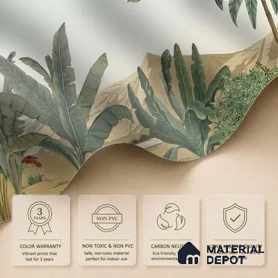 Andaaj, Lush Forest Theme Wallpaper for Rooms, Customised Sukoon Series Canvas Nature Design (Customised Size Wallpaper)