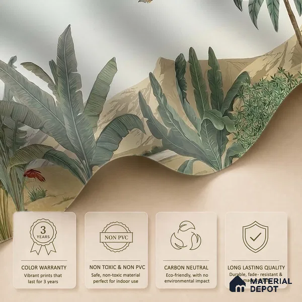 Andaaj, Lush Forest Theme Wallpaper for Rooms, Customised Sukoon Series Canvas Nature Design (Customised Size Wallpaper)