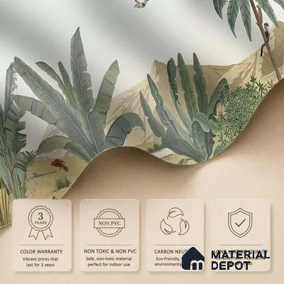 Andaaj, Lush Forest Theme Wallpaper for Rooms, Customised Sukoon Series Handmade Nature Design (Customised Size Wallpaper)