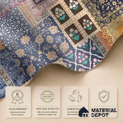Banaras, Indian Carpet Design Customised Wallpaper Sukoon Series Canvas Patterned Design (Customised Size Wallpaper)