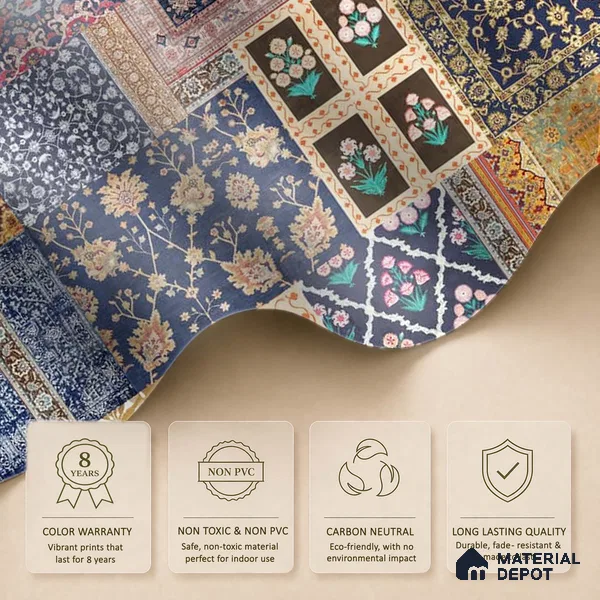 Banaras, Indian Carpet Design Customised Wallpaper Sukoon Series Canvas Patterned Design (Customised Size Wallpaper)