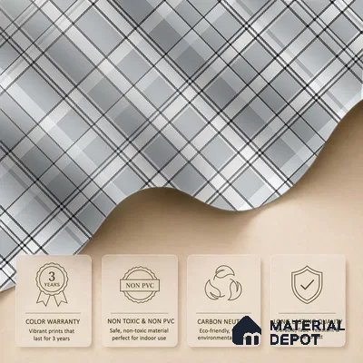 Black and White Checks Wallpaper 10 Meter x 19.68 Inches Soft Feel Paper Type Wallpaper -54 Sq. Ft. | Minimum 15% wastage during installation