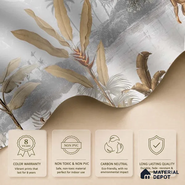 H902912 Cheer, Jungle Theme Wallpaper, Sepia Tone Sukoon Series Canvas Nature Design (Customised Size Wallpaper)