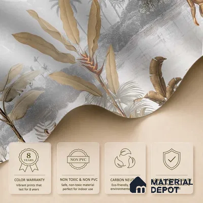 Cheer, Jungle Theme Wallpaper, Sepia Tone Sukoon Series Handmade Nature Design (Customised Size Wallpaper)