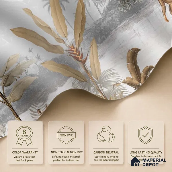 Cheer, Jungle Theme Wallpaper, Sepia Tone Sukoon Series Handmade Nature Design (Customised Size Wallpaper)