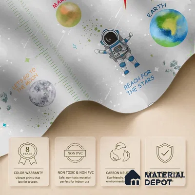 Customized Space Theme Wallpaper Design for Kids Room Sparkla N Shine Series Soft Feel Space Design (Customised Size Wallpaper)