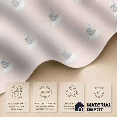 Cute Elephant Repeat Pattern Design Wallpaper for Nursery Rooms 10 Meter x 19.68 Inches Soft Feel Paper Type Wallpaper -54 Sq. Ft. | Minimum 15% wastage during installation