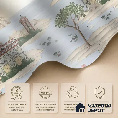 Dream Palace, a Fusion Theme Wallpaper for Homes, Customised Sukoon Series Canvas Patterned Design (Customised Size Wallpaper)