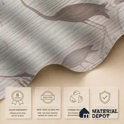 Faded Flamingo Design Wallpaper, Customized Sukoon Series Soft Feel Abstract Design (Customised Size Wallpaper)