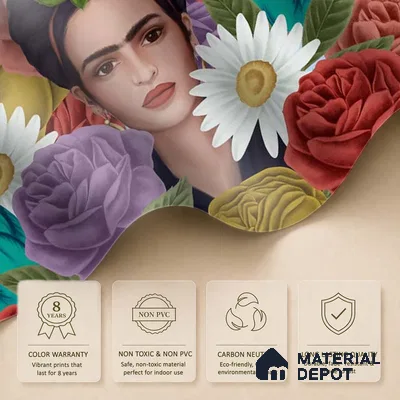 Frida Kahlo Modern Customized Floral Wallpaper - Canvas