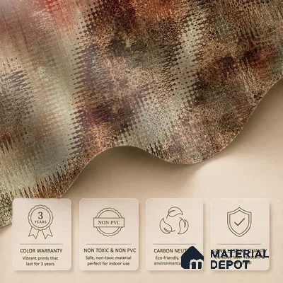 Industrial Look Ikat Pattern Fusion Design Wallpaper, Customised Sukoon Series Handmade Abstract Design (Customised Size Wallpaper)