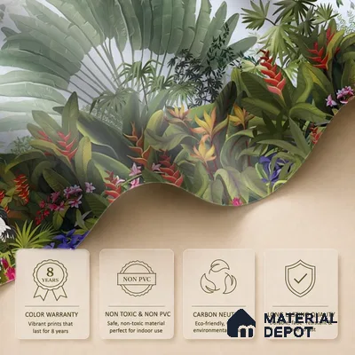 Island Breeze, Tropical Wallpaper for Rooms, Customised Sukoon Series Canvas Tropical Design (Customised Size Wallpaper)