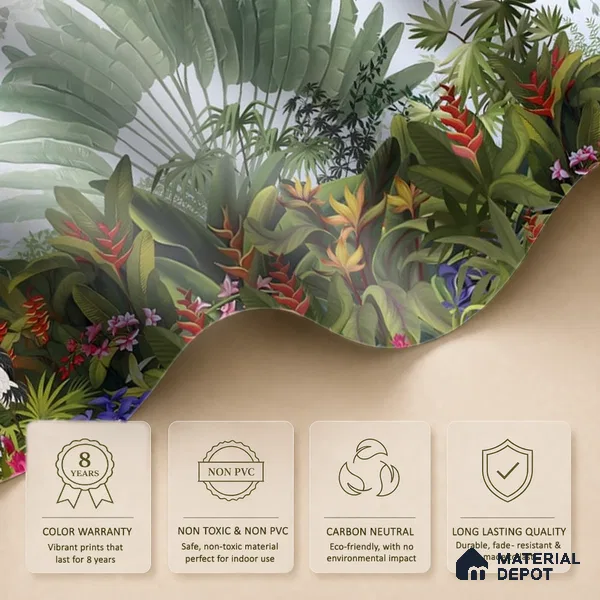 Island Breeze, Tropical Wallpaper for Rooms, Customised Sukoon Series Canvas Tropical Design (Customised Size Wallpaper)