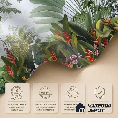 Island Breeze, Tropical Wallpaper for Rooms, Customised Sukoon Series Handmade Tropical Design (Customised Size Wallpaper)