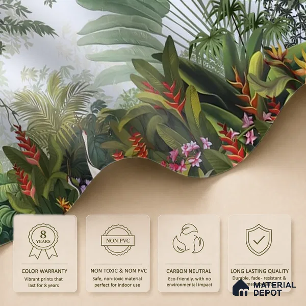 Island Breeze, Tropical Wallpaper for Rooms, Customised Sukoon Series Handmade Tropical Design (Customised Size Wallpaper)