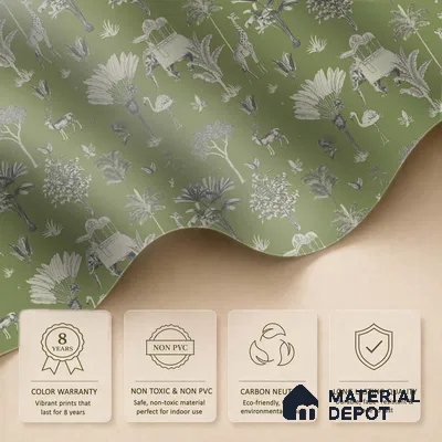 Itihaas, Indian Theme Room Wallpaper, Green Sukoon Series Handmade Patterned Design (Customised Size Wallpaper)