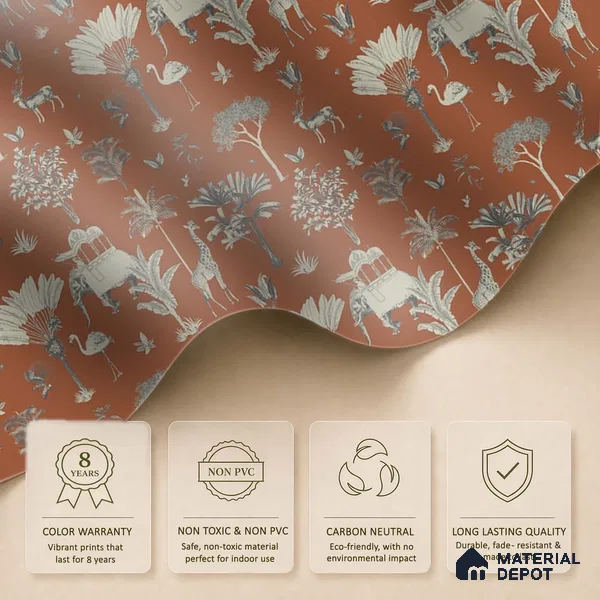 Itihaas, Indian Theme Room Wallpaper, Red Sukoon Series Handmade Patterned Design (Customised Size Wallpaper)