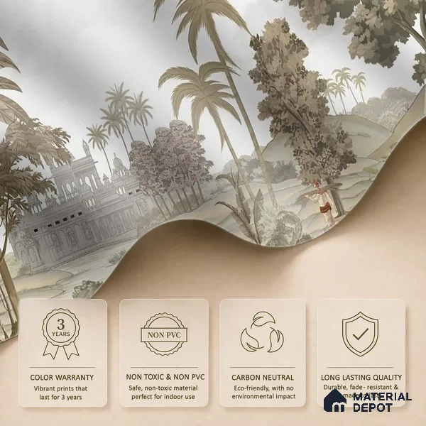 Jaisalmer, Indian Theme Wall Wallpaper, Customised Sukoon Series Handmade Nature Design (Customised Size Wallpaper)