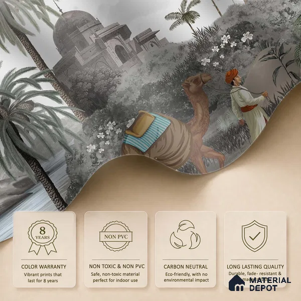 Jodhpur, A Rich Rajasthan Theme Wallpaper, Customised Sukoon Series Handmade Patterned Design (Customised Size Wallpaper)