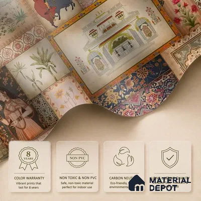 Kahani, Indian Art Theme Wallpaper, Customised Sukoon Series Handmade Abstract Design (Customised Size Wallpaper)