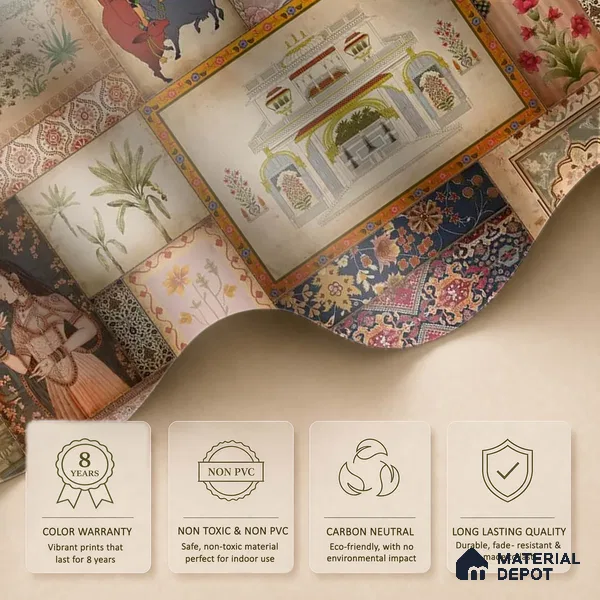 Kahani, Indian Art Theme Wallpaper, Customised Sukoon Series Handmade Abstract Design (Customised Size Wallpaper)