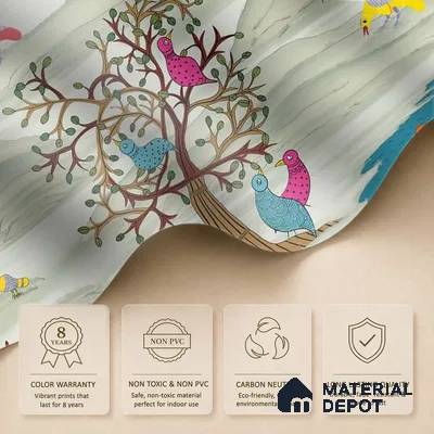 Kalpvriksha, Gond Art Garden Wallpaper Sukoon Series Canvas Patterned Design (Customised Size Wallpaper)