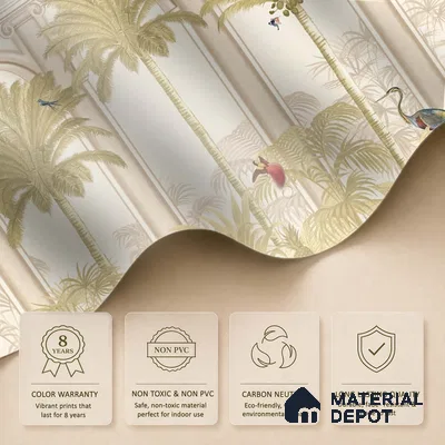 Malang, Tropical Theme Wallpaper for Walls Sukoon Series Handmade Tropical Design (Customised Size Wallpaper)