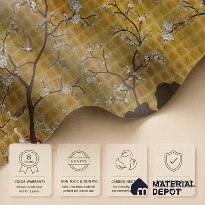 Oriental Garden, Chinoiserie Wall Wallpaper Sukoon Series Handmade Chinoserie Design (Customised Size Wallpaper)